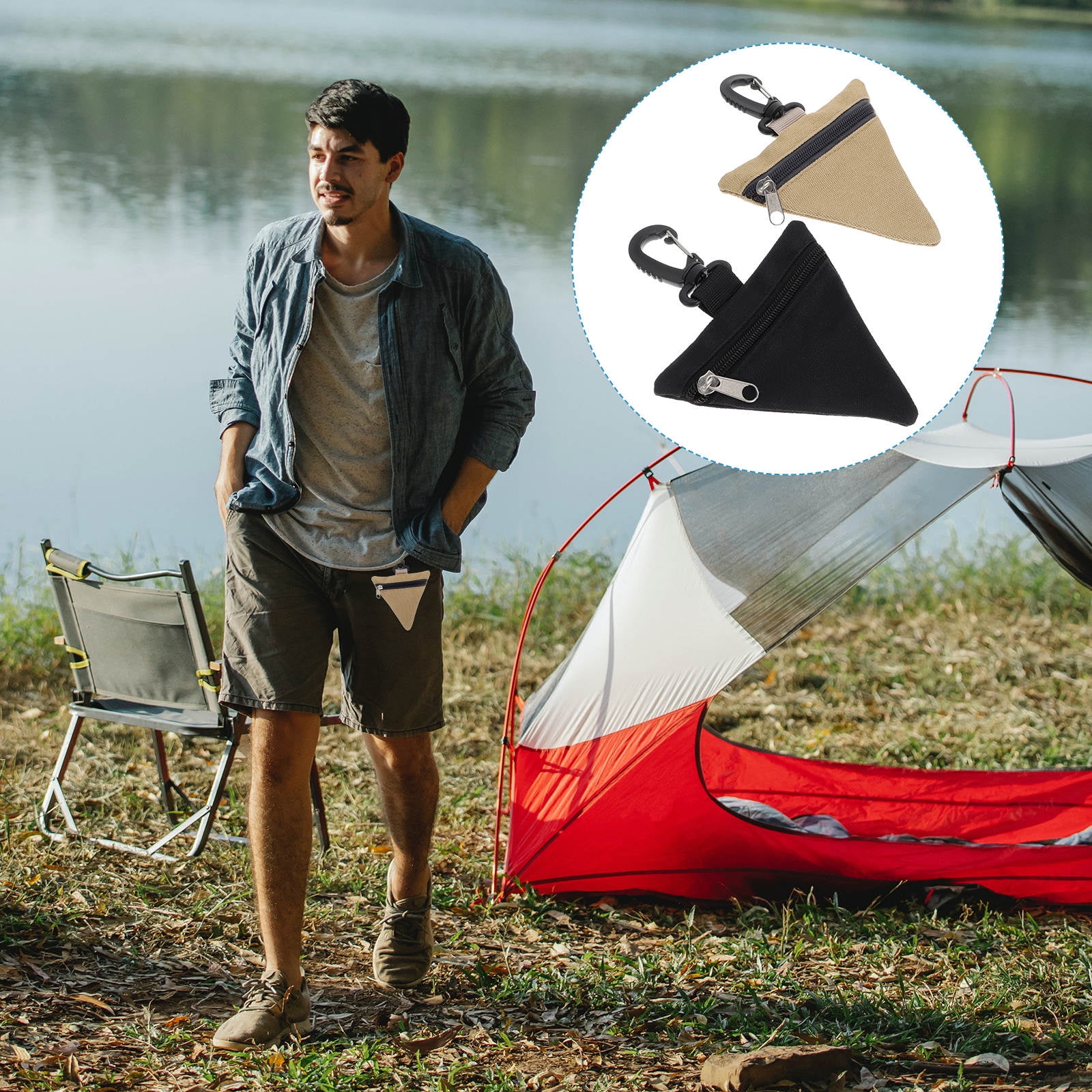 Hytrove 2Pcs Camping Storage Bags Triangle Hanging Bags Nonwoven