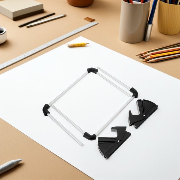 Hytrove 2Pcs Compact Plated Silver Adjustable Light Table Stand for Tracing and Picture Frame Display