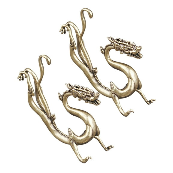 Hytrove 2Pcs Dragon Craft Decor Brass Figurines For Home And Office Use By Adult Collectors