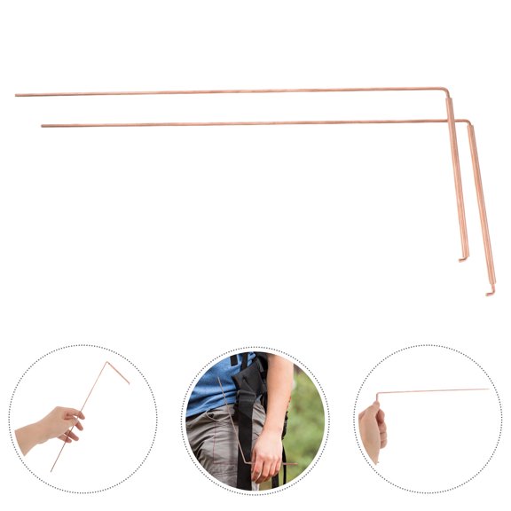 Hytrove Golden Copper Dowsing Rods Foldable Lightweight for Treasure Hunting 2Pcs