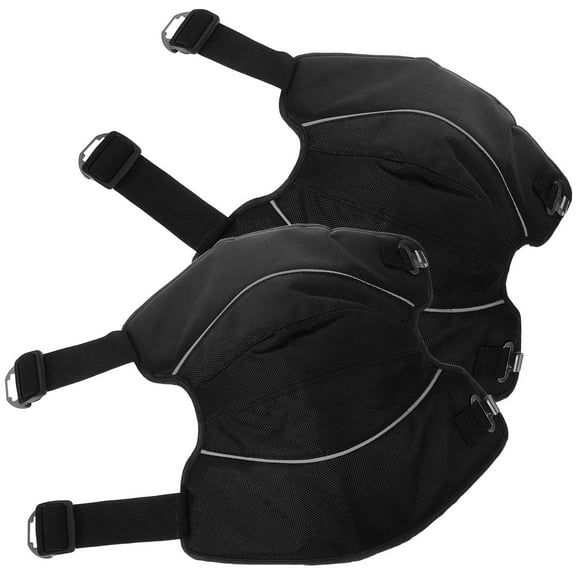Hytrove 2Pcs Knee Pad for Motorcycle Riding with Adjustable Straps and Comfortable Cushioning in Black