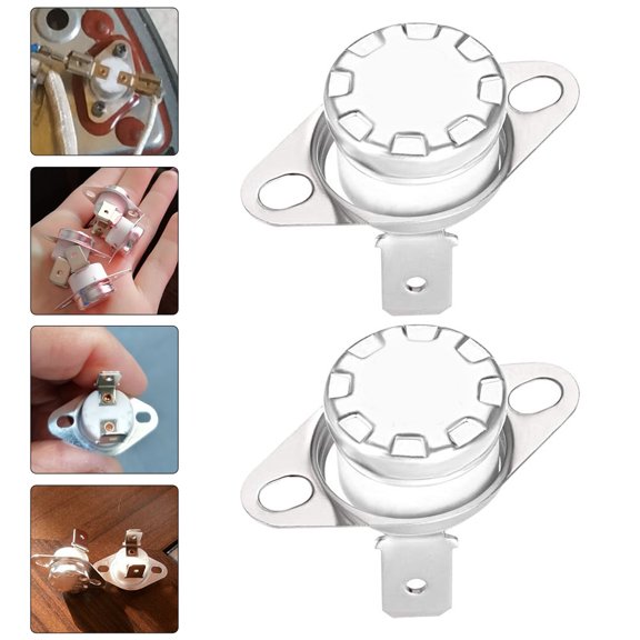 Hytrove 2Pcs Ksd301 Temperature Control Plated Silver Snap Disc Thermal Switch for Computer Protection