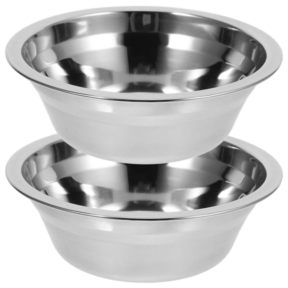 Hytrove Large Stainless Steel Mixing Bowl Plated Silver 304 for Kitchen Use 2Pcs
