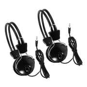Hytrove 2-Pack Wired Over-Ear Headphones for Metal Detecting, Noise Cancelling Stereo Headsets, Black, Adjustable Comfort Fit