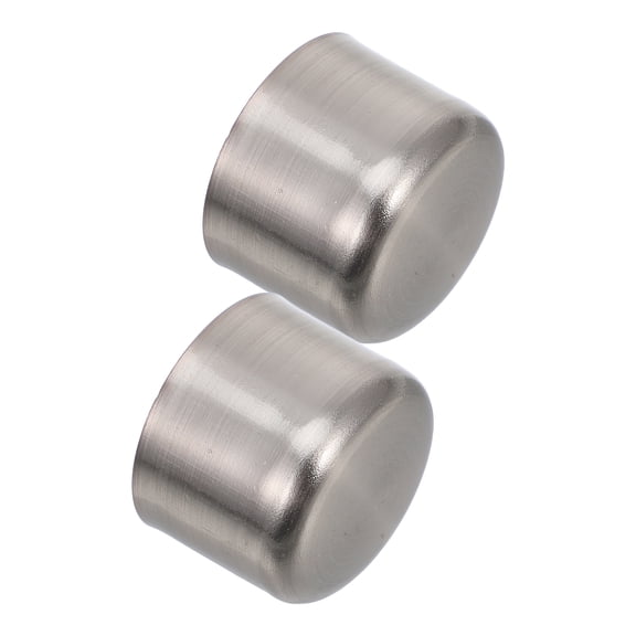 Hytrove 2Pcs Plated Silver Curtain Rod End Caps Decorative Heads for Easy Removal and Installation