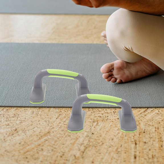 Hytrove Comfortable Grip Pushup Stands Green for Strength Training - 2Pcs