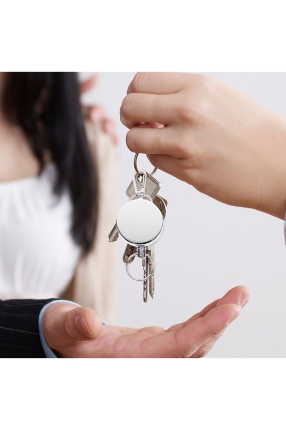 2-Pack Retractable Keychains with Stainless Steel and Strong Steel Wire for Secure Key Organization