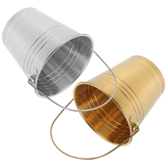 Hytrove 2Pcs Stainless Steel Beer Bucket with Smooth Edges for Bar Wine Bottle Storage