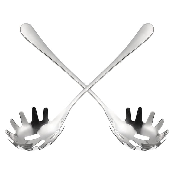 Hytrove 2-Pack Stainless Steel Pasta Spoons with Teeth for Easy Serving and Scooping Noodles in Home Kitchen