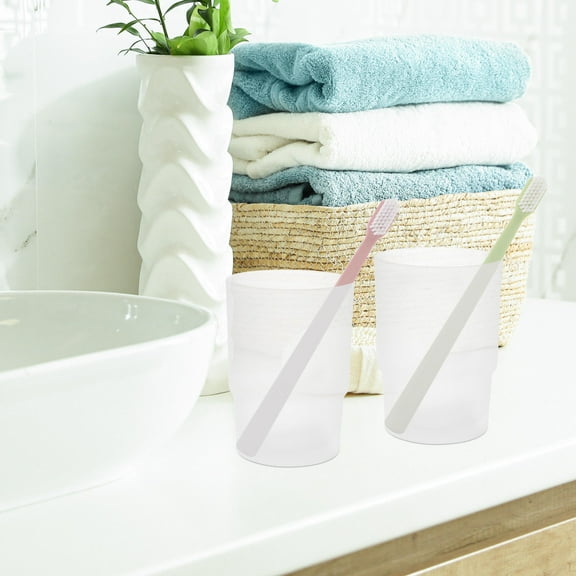 Hytrove 2Pcs Toothbrush Holders Glass for Bathroom Use by Adults Simple Design
