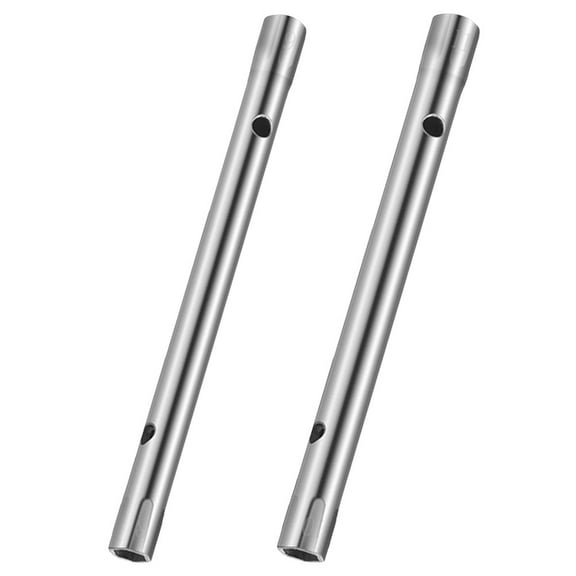Hytrove 2Pcs Tubular Tools Wrenches Silver Stainless Steel Tap Spanner 18.5X0.5In