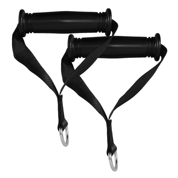 Hytrove 2-Pack Black PVC Cable Machine Handles for Strength Training and Muscle Sculpting Workouts