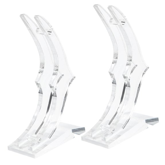 Hytrove 2pcs Rose Display Stand Acrylic Crystal Base Crescent Support
