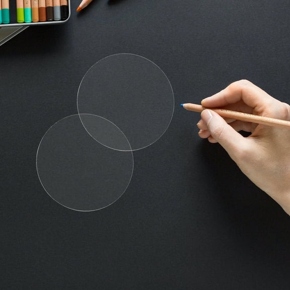Hytrove 30 Pieces Clear Round Acrylic Discs for Crafts, Ornaments, and Art Projects 7.5 x 7.5 x 0.1 cm