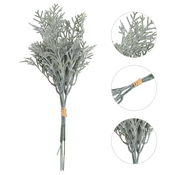 Hytrove 3Pcs Artificial Greenery Stems for Stage Decoration Assorted Color Silver Silk Cloth