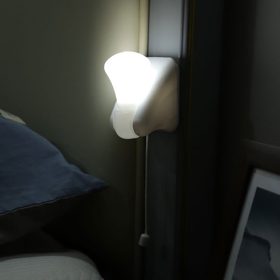 Hytrove 3Pcs Battery Light Bulb Pull String Lamp White Hanging Bulb Light for Camping and Closet