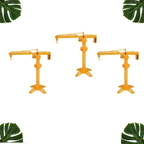 Hytrove 3-Piece Orange Crane Toy Set, Realistic Construction Vehicle Models for Kids, Festive Play and Educational Fun