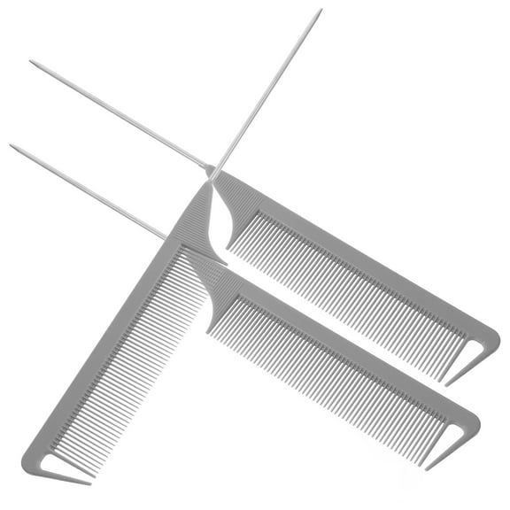 Hytrove 3Pcs Rat Tail Hair Combs Carbon Fiber for Professional Hair Styling 11.7x1.1x0.1in