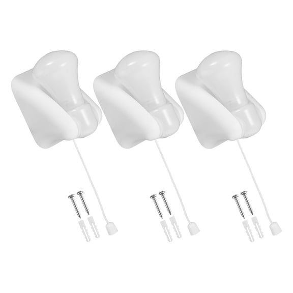 Hytrove 3Pcs White Pull String Bulb Light Battery Powered for Tent Cabinet and Outdoor Lighting