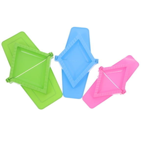 Hytrove 3-Piece Manual Dumpling Maker Set with Colorful Press Tools for Easy and Quick Dumpling Preparation