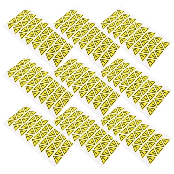 Hytrove 400Pcs Electrical Risk Warning Labels Yellow Triangle Self Adhesive Durable Stickers