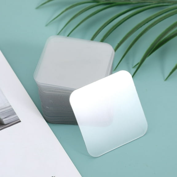 Hytrove 40Pcs Sticky Tabs for Wall Transparent PVC Double Sided Adhesion 2.36X2.36X0.04In