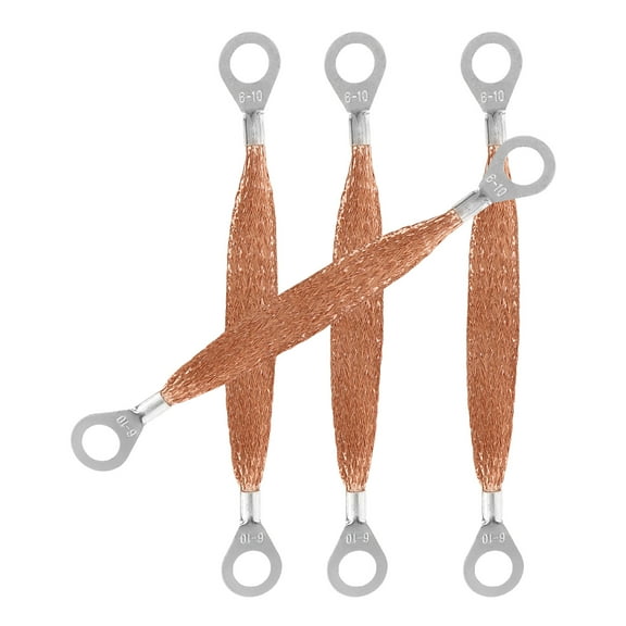 Hytrove 4Pcs Anti Static Strips Flat Copper Grounding Straps Automotive 15.50X1.50X0.10In