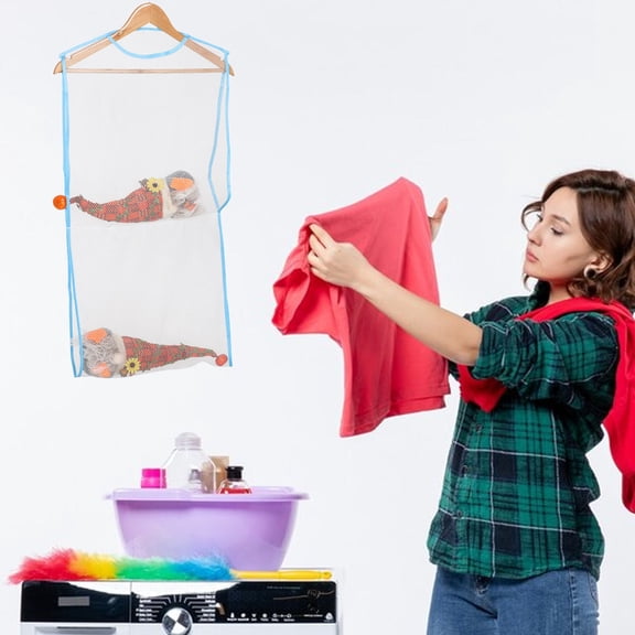 Hytrove 4Pcs Clothes Mesh Bag Hanging White Plastic Drying Rack For Sweaters At Home