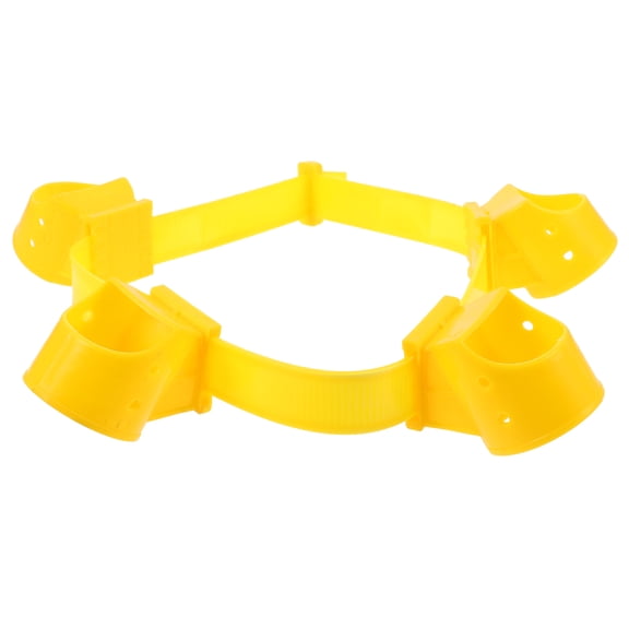 Hytrove Yellow Plastic Tree Support Bracket with Straps 4 Pieces Wind Resistant
