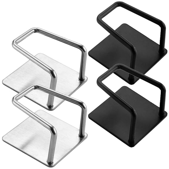 Hytrove 4Pcs Kitchen Dish Rag Holder in Black and Silver for Homeowners and Housewives