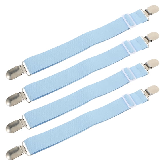 Hytrove 4-Pack Adjustable Metal Mattress Straps for Sofa Covers, Bed Sheets, and Home Use Secure Fit