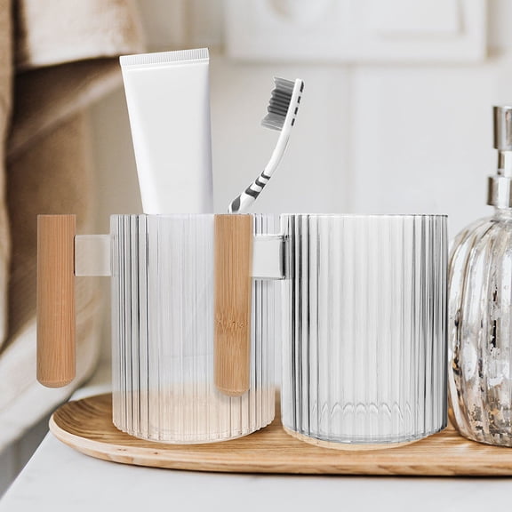 Hytrove 4Pcs Multipurpose Toothbrush Holder Bathroom Minimalist Style for Home Office