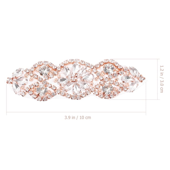 Hytrove 4Pcs Rose Gold Rhinestone Applique Patch for Garment Decoration