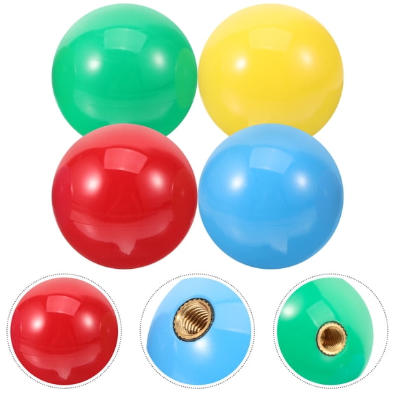 Hytrove 4Pcs Round Red Joystick Ball Handle for Gaming Consoles Game Machine Accessories