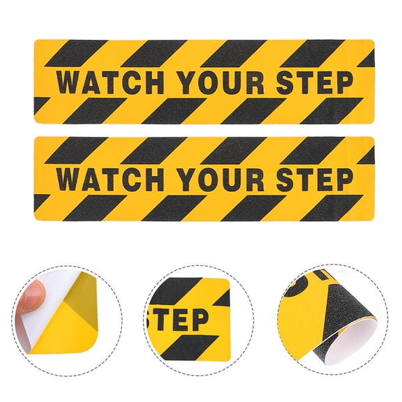Hytrove 4Pcs Slippery Floor Warning Sticker Pet Non-Slip for Outdoor Use 60.00X15.00X0.10Cm