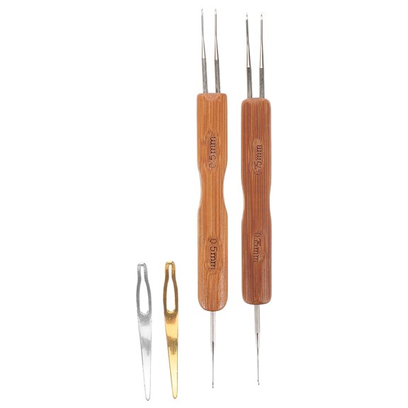 Hytrove 4Pcs Versatile Crochet Needles for Dreadlocks and Knitting with Comfortable Grip