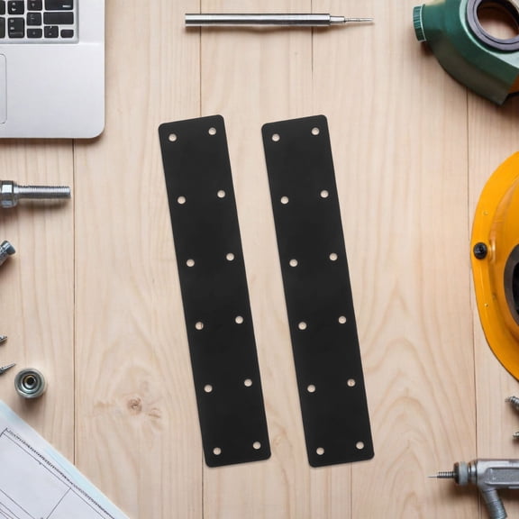 Hytrove 4-Piece Metal Mending Plates, Steel Straight Flat Brackets, Repair Joining Connectors for Furniture, Wood Shelves