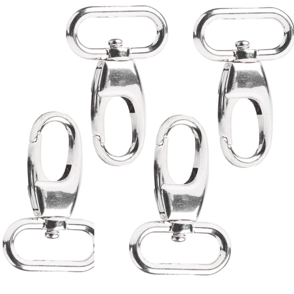 Hytrove 4Pcs Plated Silver Metal Quick Release Trigger Snap Hook Swivel Bail for Bag Strap Use