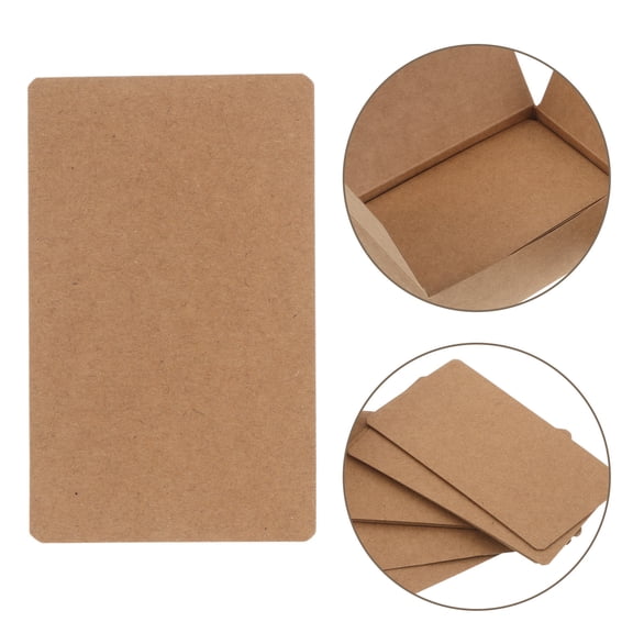 Hytrove 500Pcs Blank Index Cards Brown Kraft Paper Smooth Surface for Office Notes and Seasonal Packaging Tags