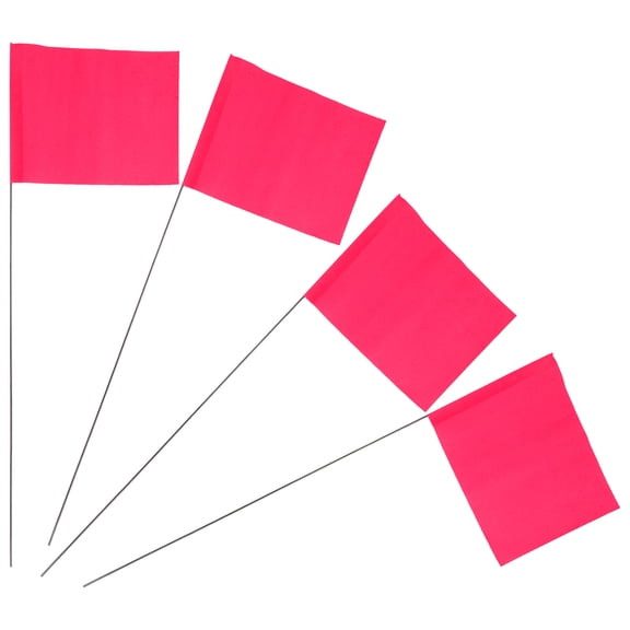 Hytrove 50Pcs Pink Yard Flags for Marking, Spring Garden Use, Sturdy Stakes, Weather Resistant PVC
