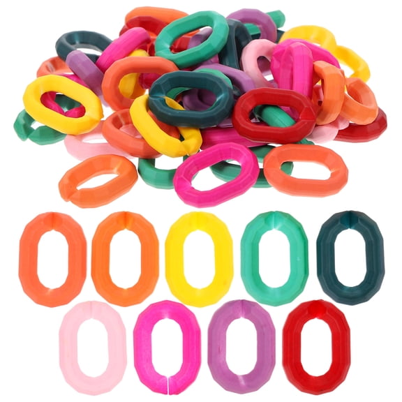 Hytrove Acrylic Linking Rings Assorted Color Smooth Surface Easy to Connect for DIY Use 50Pcs