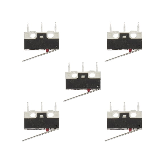 Hytrove 5Pcs Black Micro Electric Switch with Plastic Pin for Audio and Communication Equipment