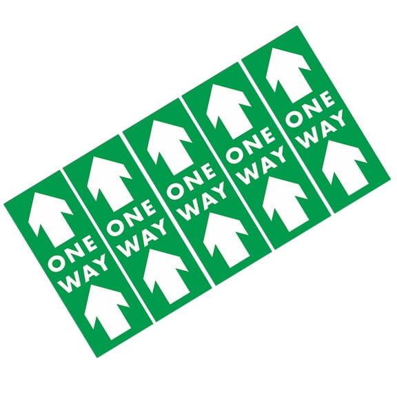 Hytrove 5 Pcs Floor Decal Stickers Green PVC for Office Direction Indication Uses