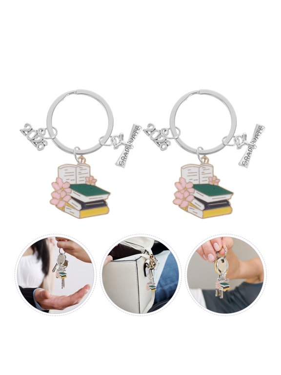 Class of 2026 Graduation Cap Keychains Bag Charms 6 Pack