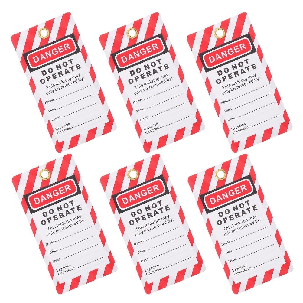 Hytrove 6Pcs Equipment Tags PVC Tagout Tags Multi Prevent Accidental ...