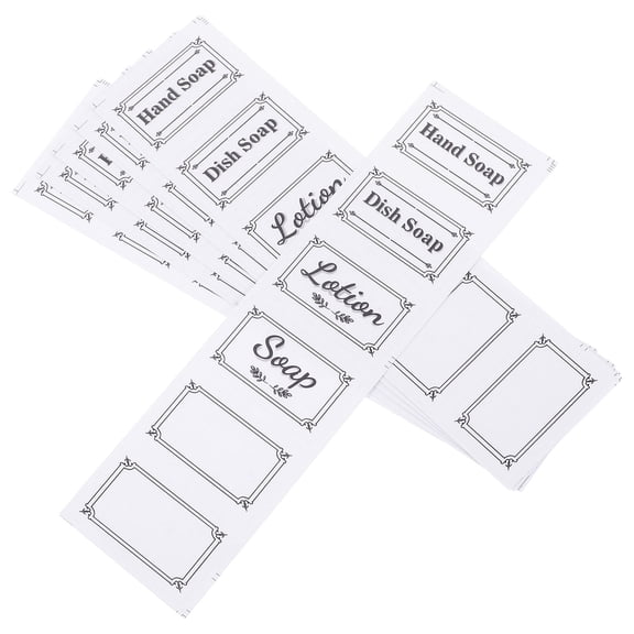 Hytrove 6-Pack Self-Adhesive Clear Soap Stickers with Fonts for Bathroom and Kitchen Organization