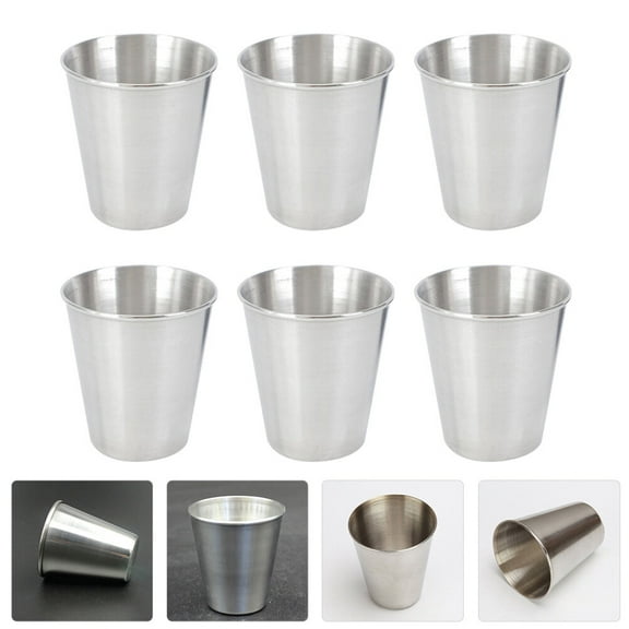 Hytrove 6Pcs Stainless Steel Cups Drink Tequila Suitable for Restaurant