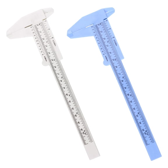 Hytrove Precision Caliper Metric Pocket Caliper Plastic White 2Pcs 8.25X2.75X0.04in
