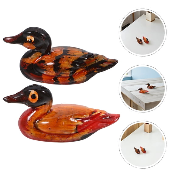 Hytrove 8Pairs Detailed Carved Mandarin Duck Ornaments for Couples and Wedding Decoration