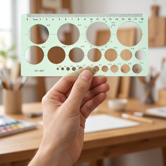 Hytrove 8Pcs Geometry Template Stencil with Circle Ruler for Drawing Measuring and Design